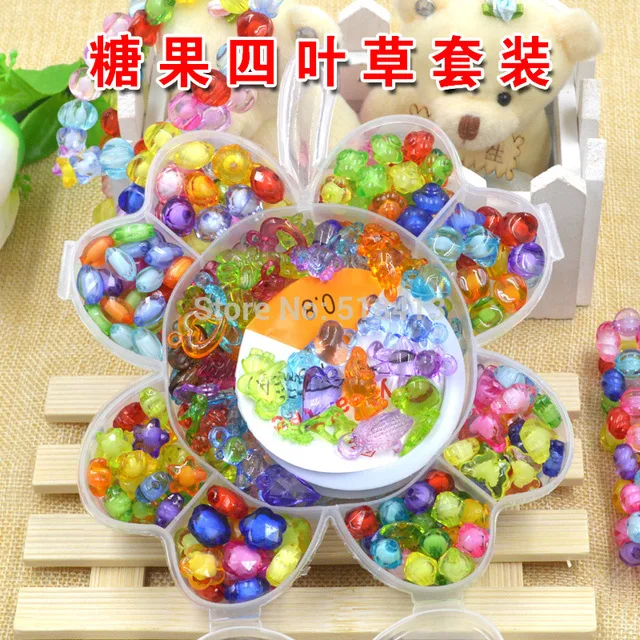 Girls Beaded Handmade Diy Toy Materials Woven Bracelet Necklace Girl Birthday Party Gifts Present Fancy Delicate Toys Suit 2021 kids diy handmade beaded toy mixed beads set plastic bead case necklace bracelet jewelry girls toys children s creativity bracel