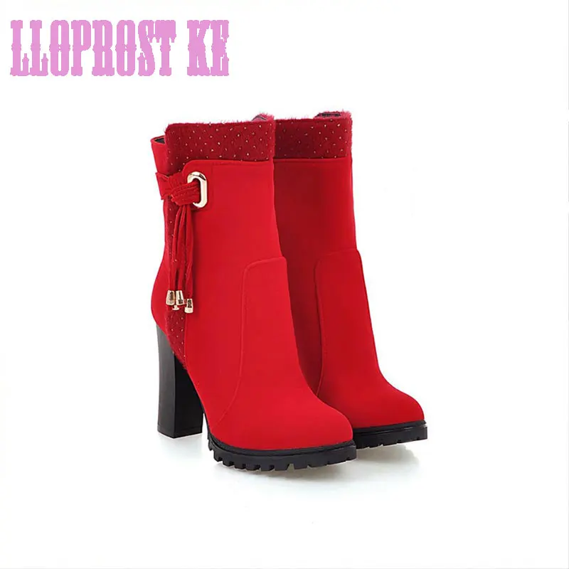 

Lloprost Ke Concise Boots Woman Super High Heeled For Lady Ankle Boots Wedding Shoes Woman Platform Ankle Boots Size 33-40 LQ127