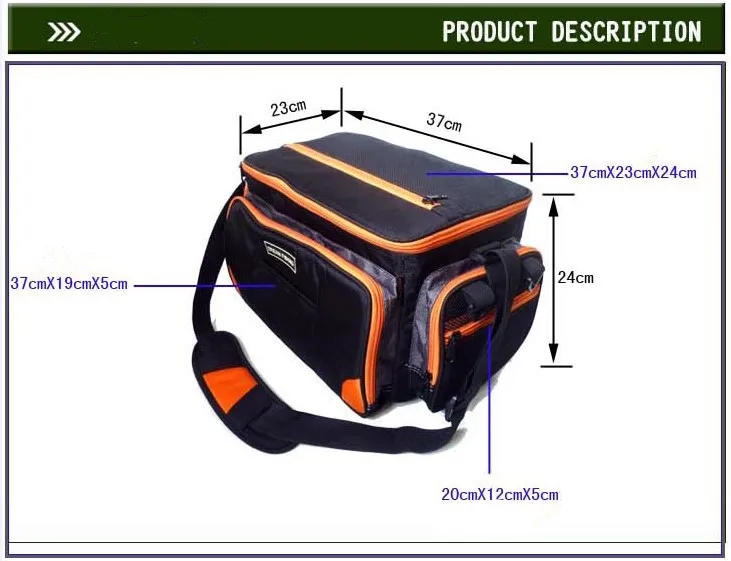 Сумка для рыбалки большой емкости 37x23x24 см, водонепроницаемая крышка для рыболовного инструмента, коробка для приманки, рыболовное оборудование, чехол для удочки Bolsa De Pesca