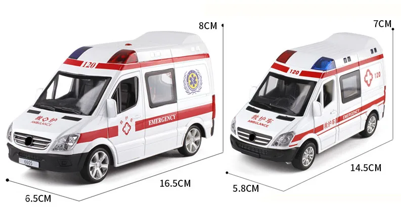 Новинка 1:32, больничная спасательная скорая помощь, литая под давлением, полицейская металлическая модель автомобиля с оттягивающимся звуком и светильник для детей, автомобильные игрушки