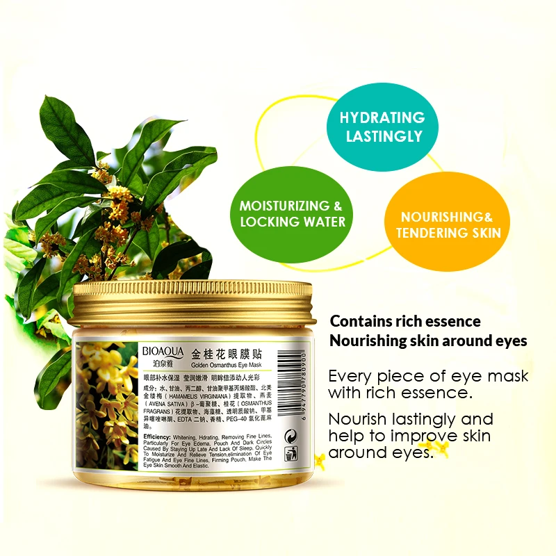 80 Pcs/ Bottle Gold Osmanthus Eye Mask Women Collagen Gel Whey Protein Face Care Sleep Patches Health Mascaras de dormir 80 Pcs/ Bottle Gold Osmanthus Eye Mask Women Collagen Gel Whey Protein Face Care Sleep Patches Health Mascaras de dormir