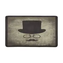Шляпа и очки для бороды внутренний входной коврик подложка нескользящий, дверной половик ковер домашний декор
