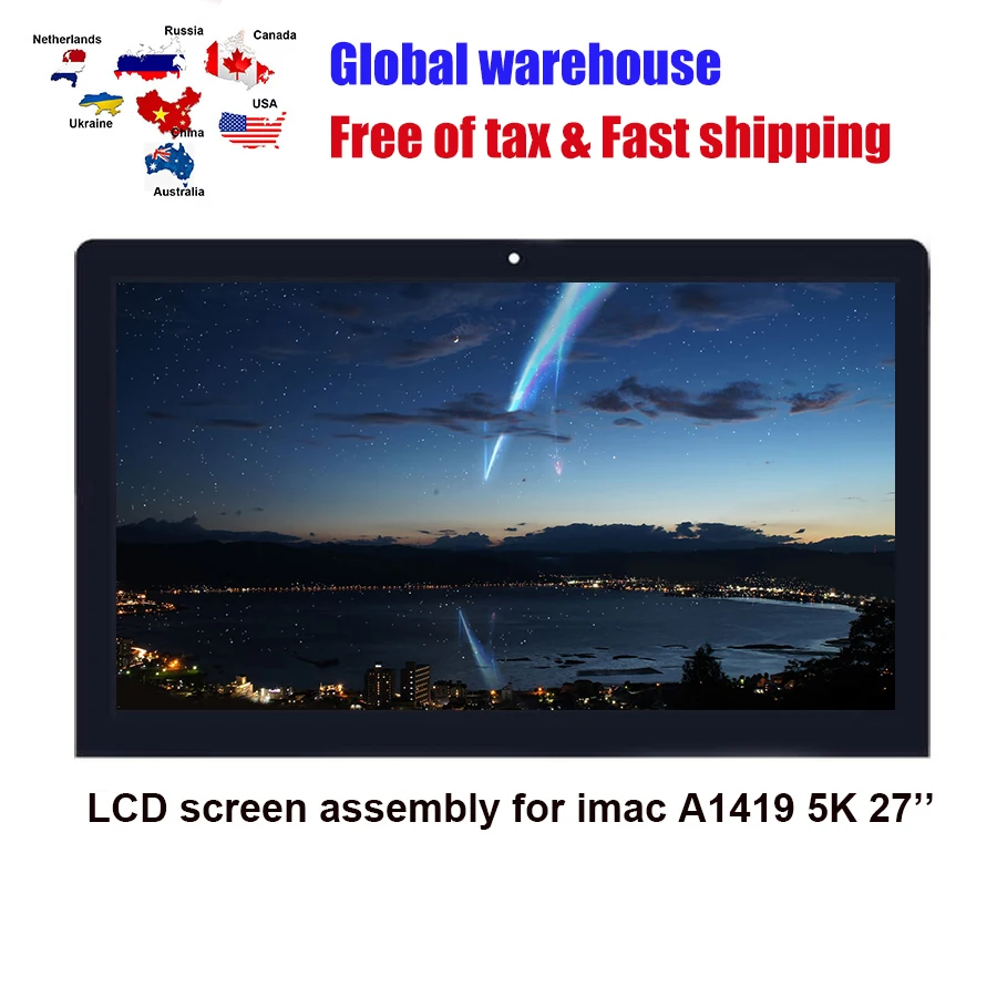 

Для iMac 27 дюймов A1419 5K ЖК-экран в сборе дисплей Retina LM270QQ1 SDB1 SDA2 SDC1 EMC2834 2806 3070