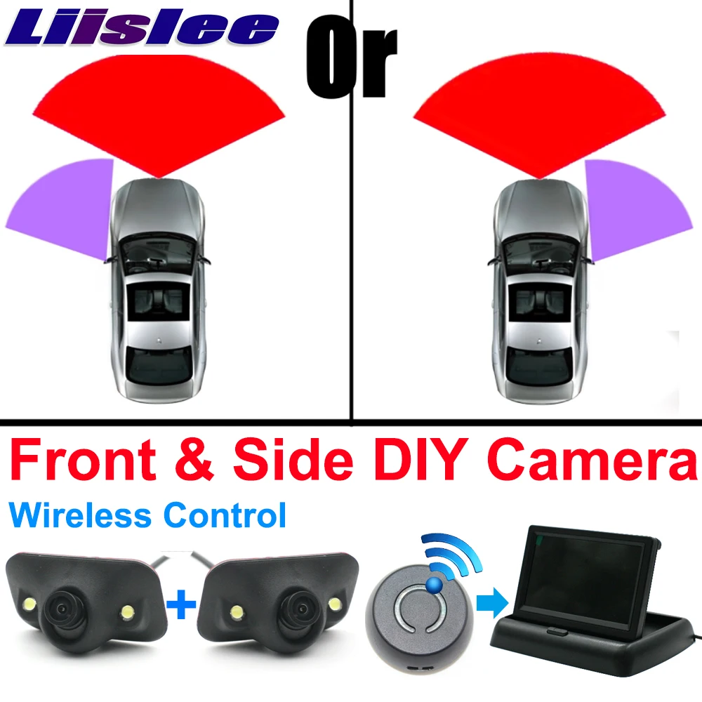 LiisleeCar Front & Side Camera Cigarette Power Variabilní kanály Slepé skvrny Neviditelné oblasti Copilot Camera Monitor Parkování SY