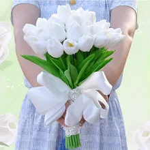 Белый тюльпан свадебные женские вечерние подарки свадебные аксессуары с кружевная Апликация День Святого Валентина ручной работы цветок