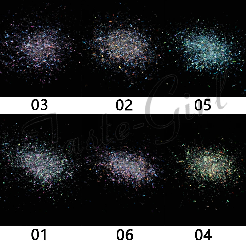 6 горшков лазерный красочный Хамелеон блестки блеск для ногтей DIY нерегулярные тонкие хлопья блестки пыльца, втирка для маникюра маникюрные принадлежности инструмент
