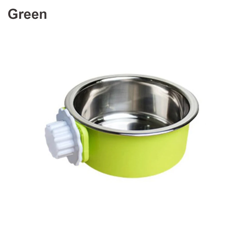 Pet Bowl Stainless Steel Water Food Feeder Feeding Dog Puppy Cat Hanging Cage Square Bowls Pet Supplies Pet Dog Cat Crate Cage