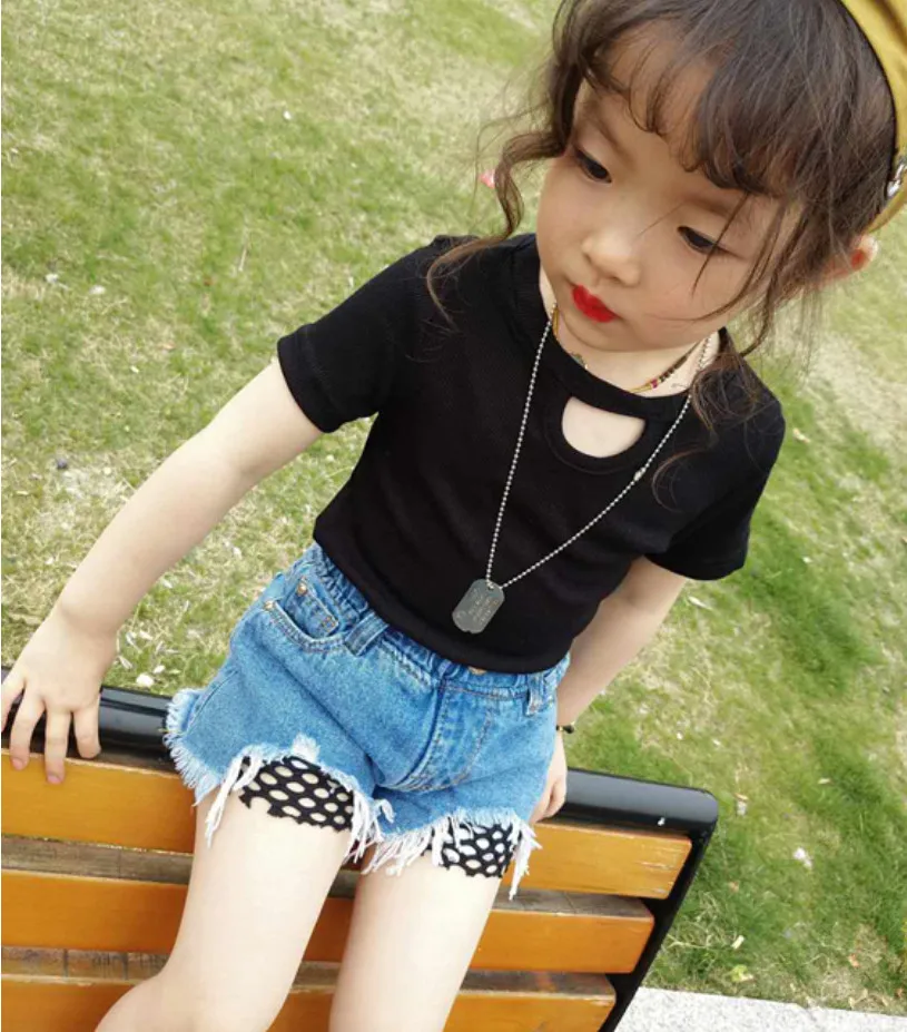 Высокое качество летние шорты для маленьких девочек Модные детские джинсы