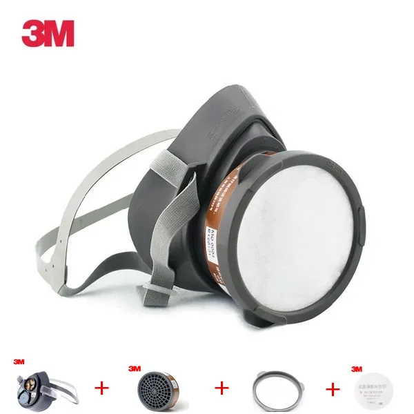 3M 3200 Gas Mask anti-fog anti-industrial construction dustproof half face dust masks Used With 3701CN Filter Cotton Health - Цвет: 4 in 1