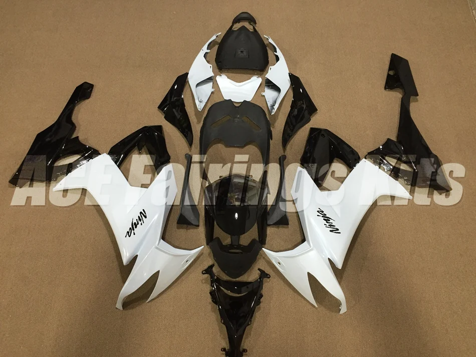 

New ABS Motorcycle Fairings Kit Fit for kawasaki Ninja ZX-10R ZX10R 2008 2009 2010 10R 08 09 10 Bodywork custom black white Hot