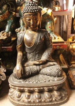 

26"Tibet Buddhism Bronze Gild Shakyamuni Amitabha Buddha Sakyamuni Statue