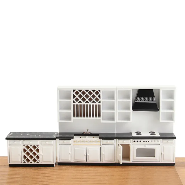 Kit DIY Dollhouse Miniatura Muebles de Cocina Armario Gabinete De ... Kit DIY Dollhouse Miniatura Muebles de Cocina Armario Gabinete De ...