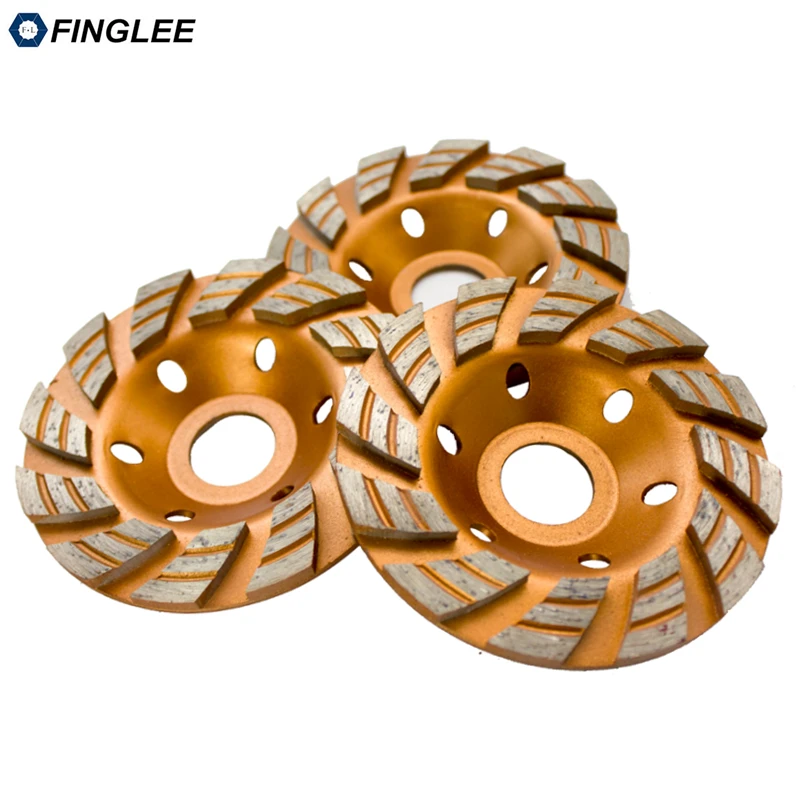 FINGLEE 4inch/100mm inner 22.23 mm Diamond Wheel Disc Bowl Grinding Cup Granite Polishing Tool Marble Tools for Stone,Concrete