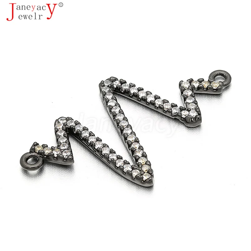

Jewelry Supplies DIY Copper Zircon Connector CZ Accessories Women Natural Stone Crystal Pearls Beading Jewelry Making L33*W18mm