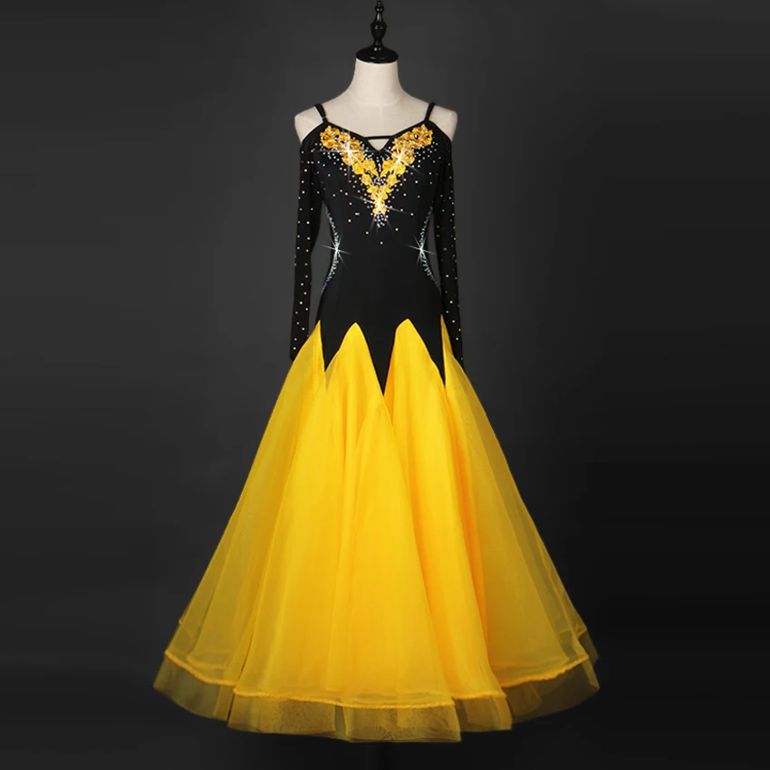 Waltz Ballroom Competition Dance Dress Standard Performance Stage Costumes Woman Evening Gowns Sexy Suspenders Applique girl dance costume women dance skirt