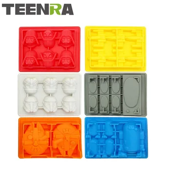 

TEENRA 6Pcs Star Wars Silicone Ice Cube Tray Candy Mold Pan Ice Mold Chocolate Fondant Cake Mold Silicone Ice Form