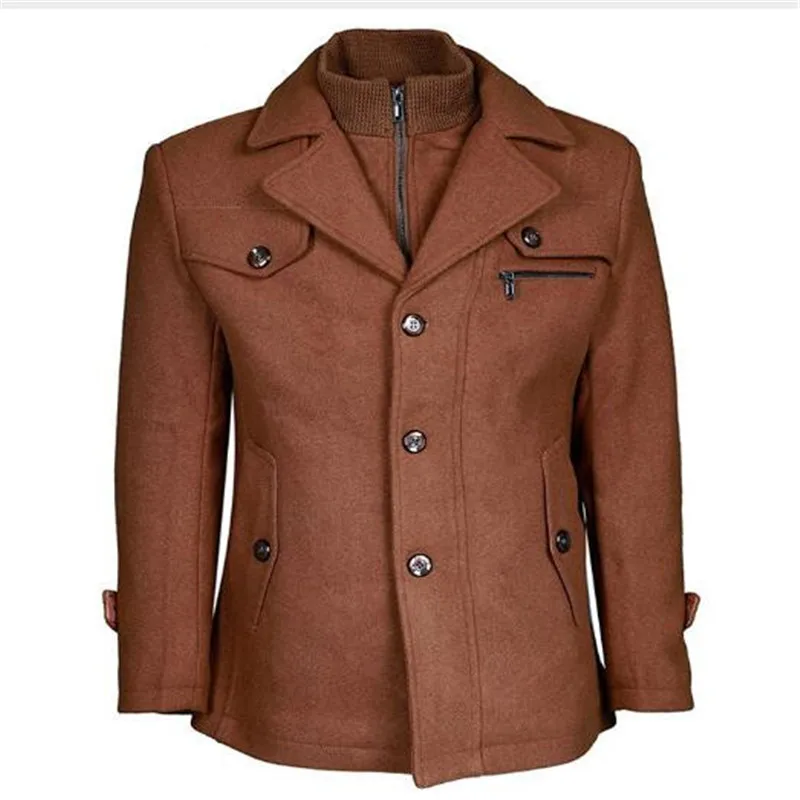 Brand New Winter Wool Coat Slim Fit Jackets Fashion Outerwear Warm Man