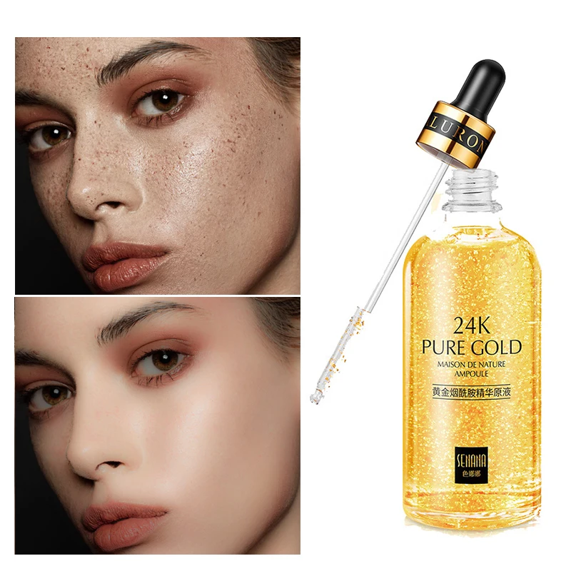 

SENANA 24K Gold Anti-Wrinkle Anti-Aging Face Serum Firming Nicotinamide Whitening Essence Moisturizing Brighten Cream Skin Care