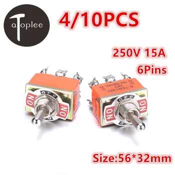 

4/10PCS 250V 15A KN1322 Toggle Switch 6 Pins Touch On Off Switches Mini Small Switch Controlling The Circuits of AC or DC