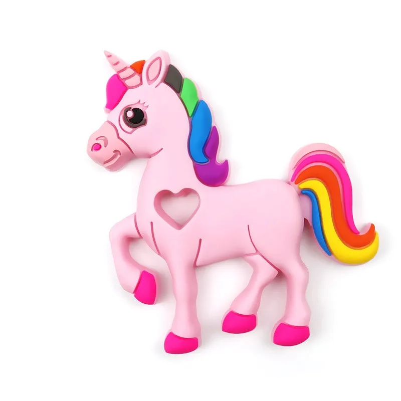 

1PC Unicorn Silicone Teether baby Teething Toy beads DIY chew Necklace Nursing Tool Pendant Food Grade Silicone