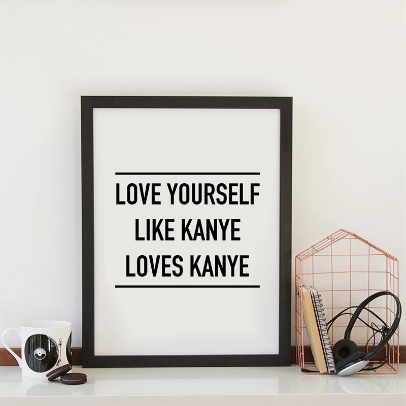 Художественный постер Kanye West на холсте в стиле хип хоп музыкальный рэп Канье