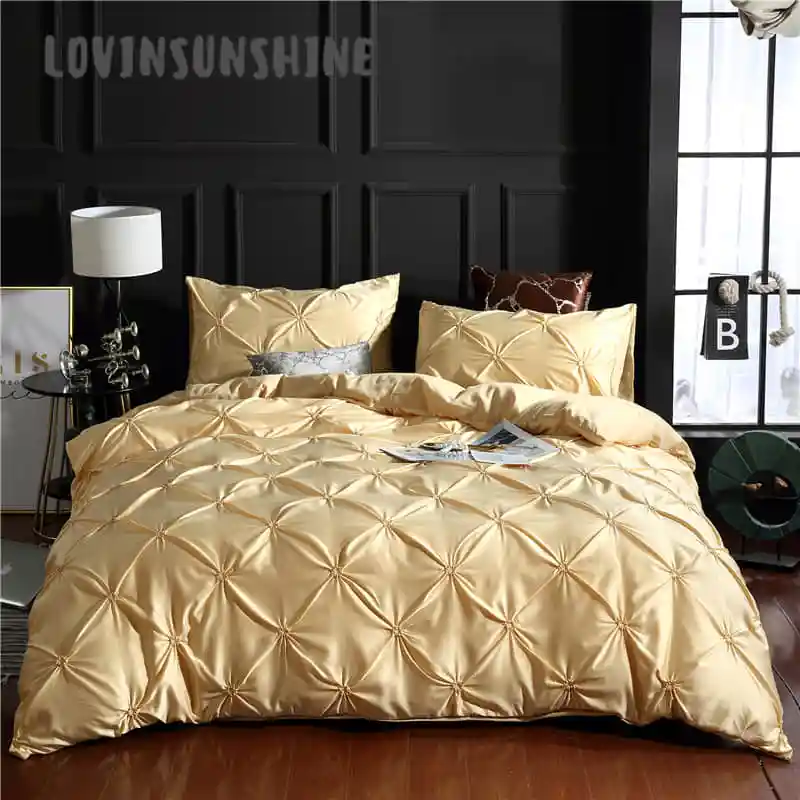 

LOVINSUNSHINE Quilt Cover Set King Size Luxury Bedding Sets Home Textile Duvet Cover Silk AB#94