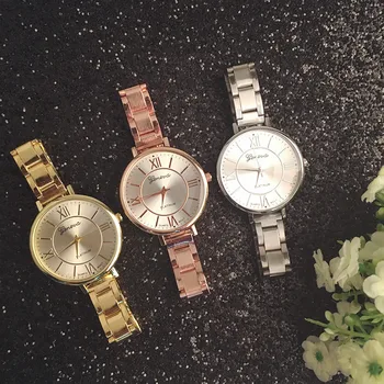 

Wholesale 10pcs/Lot New Geneva Metal Clock Hourglass Ladies Women Dress Leather Watch Fashion Quartz Wrist Watches femme montres