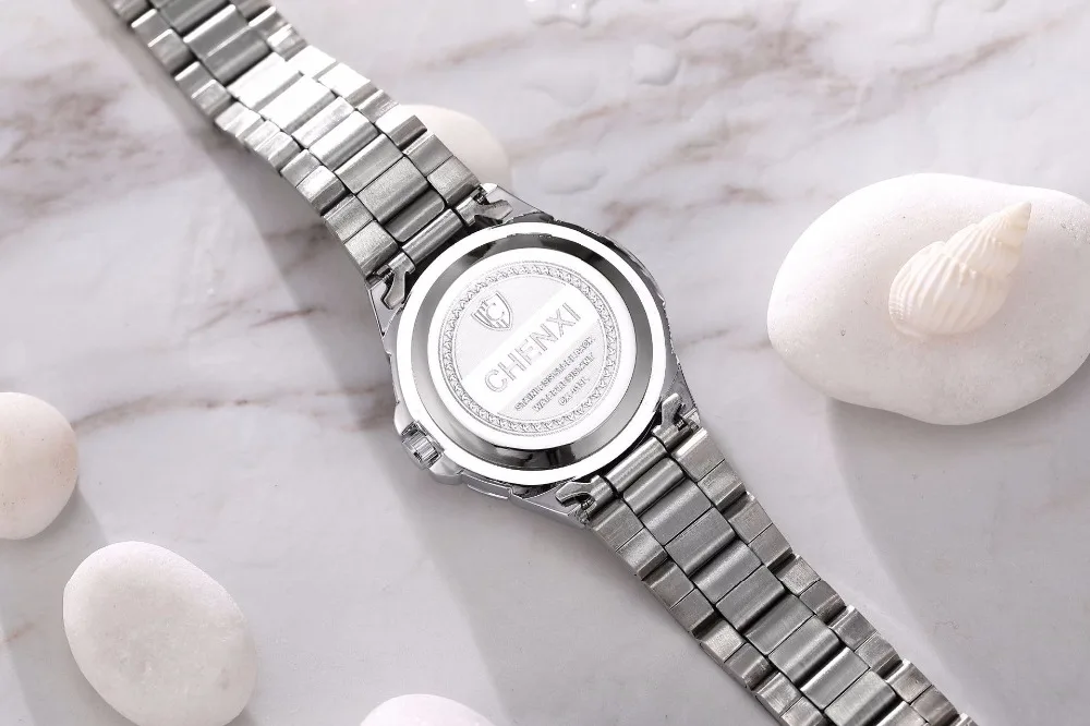 CHENXI модные женские часы-браслет из нержавеющей стали водостойкое платье кварцевые наручные часы xfcs Geneva женские часы montre femme