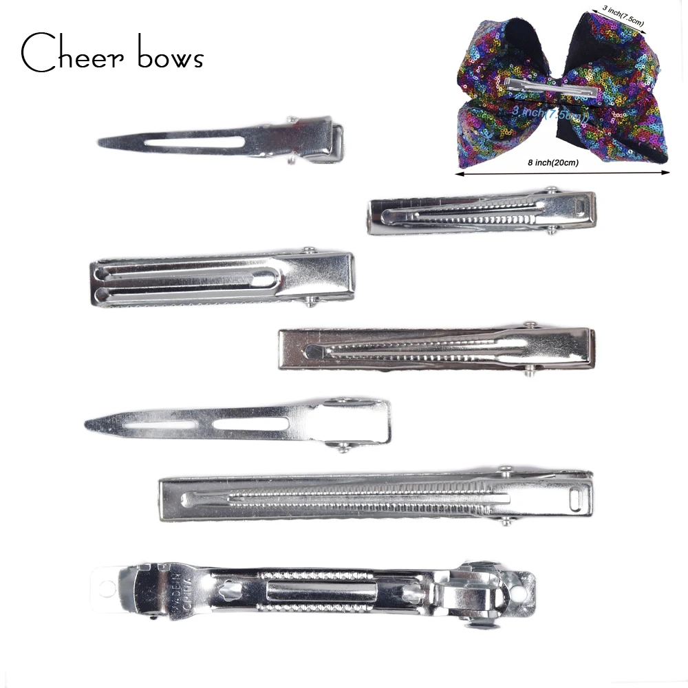 

20pcs/lot Silver Color 4.5-8cm Hair Clips Flat Barrettes Mental French Clip DIY Hairbows Alligator Clips Wafer Side-knotted Clip
