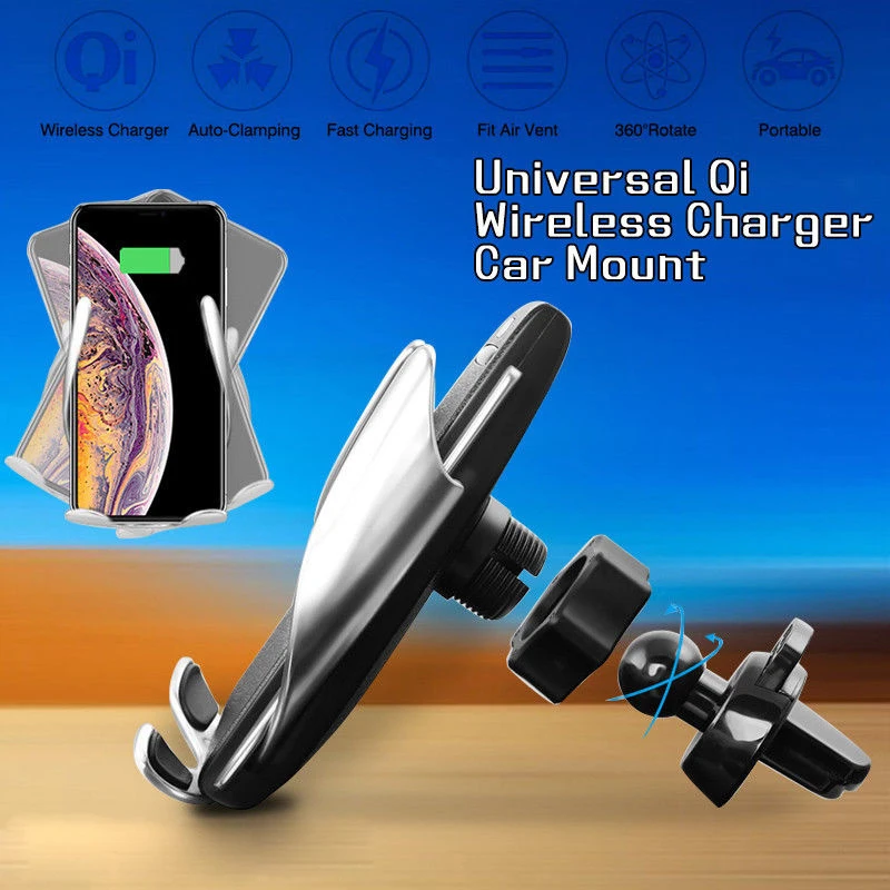 

QC Car Wireless Charger for iPhone Smart Infrared Sensor Fast Wireless Charging For Samsung S9 S10E Xiaomi Huawei iPhone Charger