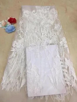 

Latest Pink Lace Fabric High Quality Guipure Cord Lace Fabric Sequins Tulle African Lace Fabrics for Party Dress white(FJ-2-19