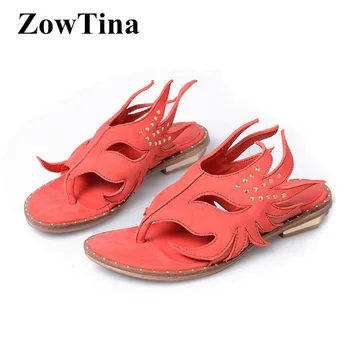 

Women Suede Summer Slippers Gladiator Beach Flats Flip Flops Ladies Shoes Fashion Design Studded Bohemian Sandals Shoes Woman