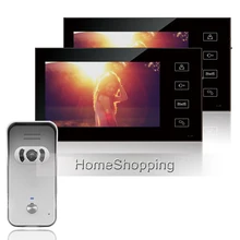 FREE SHIPPING Home Intercom 7″ Color Touch Screen Video DoorPhone Intercom System + 2 Monitors + 700TVL Outdoor Camera IN STOCK