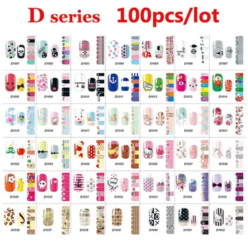 

100pcs Full Cover Nail Art Decal Wraps Stickers Flowers Christmas Design Adhesive Polish Foils Nail Patch DIY Nail Decorations