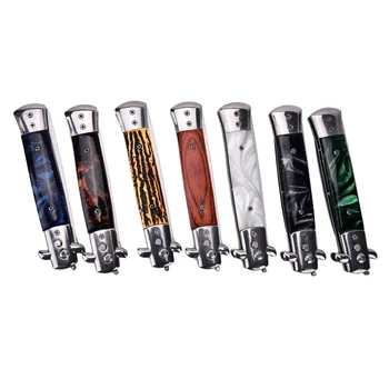 

Mini Stainless Steel Foldable Knife Comb Automatic Hair Trimmer Butterfly Men Pocket Spring Jump Brush Salon Beauty Tool