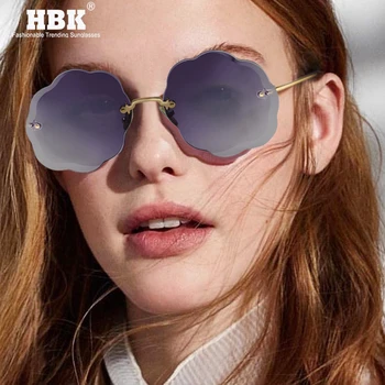 

New Rimless Sunglasses Ladies Cloud Marine Lens Sun Glasses Frameless Trimming Women Eyewear Female Male Eyewear UV400