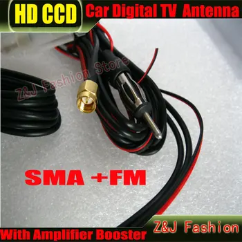 

Car Digital DVB-T TV Antenna Car TV Antenna ANT29db 2 In 1 Booster Antenna Aerial SMA+FM Radio free shipping ZJ
