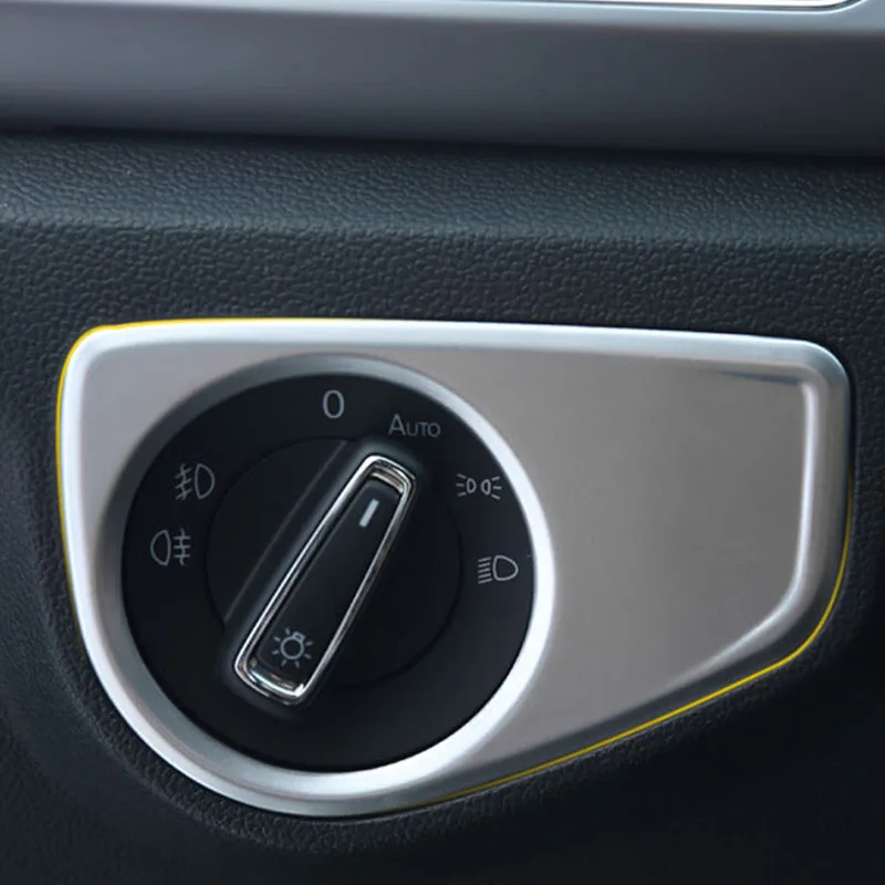 

For Golf 7 MK7 2017 2018 ABS Matte and Carbon fibre Car Headlamps Adjustment Switch Cover Trim car styling accessories 1pcs