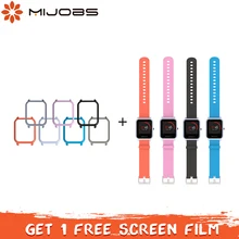 Mijobs 20 мм силиконовый браслет защитный чехол для Xiaomi Huami Amazfit GTR Bip BIT PACE Lite gts браслет для умных часов Correa