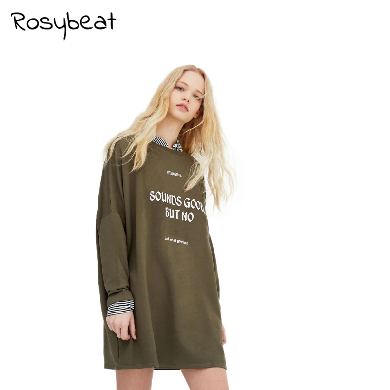 Women Spring T shirt Dresses New Arrivals Casual Concise Style Full