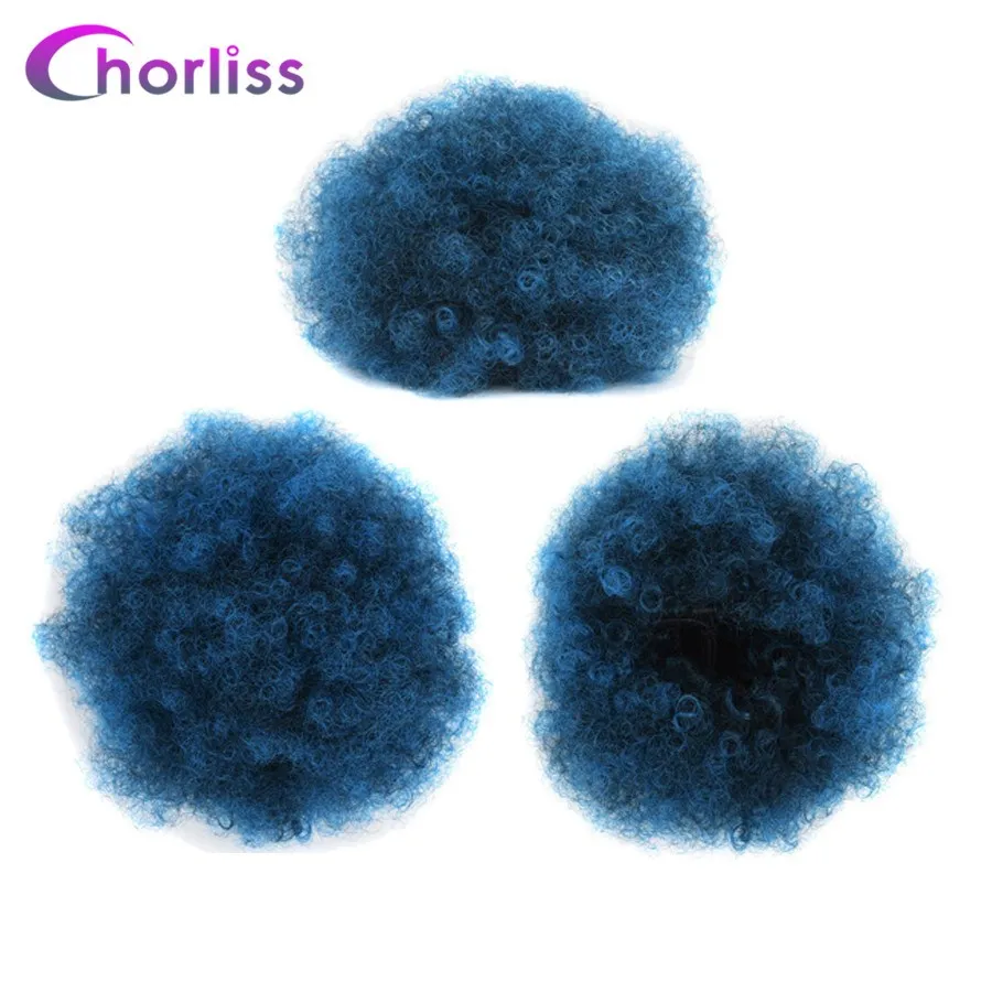 Chorliss 8 "синтетический шиньон волос афро булочка Африканский короткий кудрявый