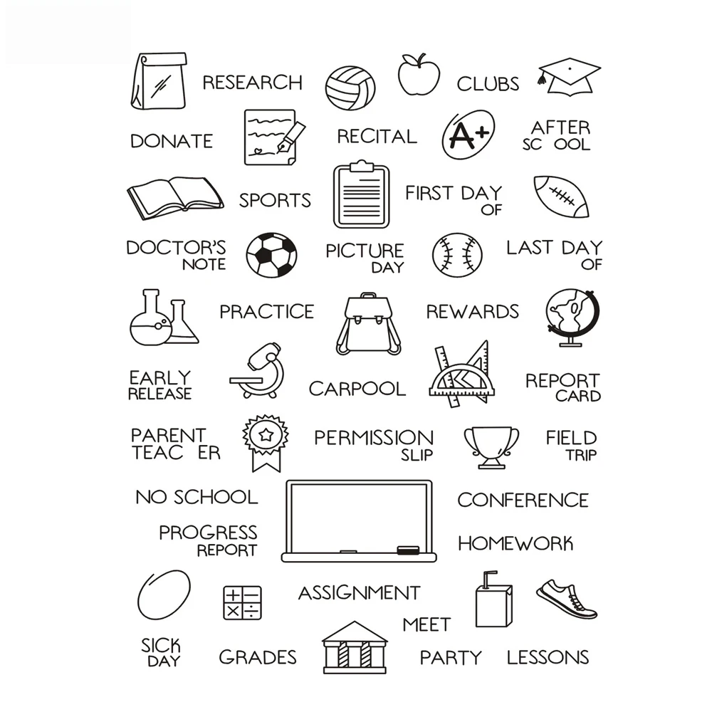 

school supplies Transparent Clear Silicone Stamp/Seal for DIY scrapbooking/photo album Decorative clear stamp