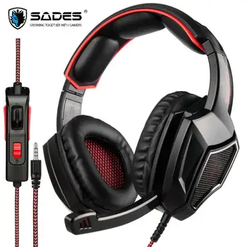 

SADES SA-920 PLUS Gaming Headphones Headset Deep Bass Stereo wired gamer Earphone Microphone for Xbox one PS4 phone PC Laptop