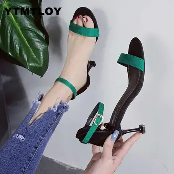 

Women Shoes High Heel Sandals Gladiator Summer New Transparent Female Ankle-Wrap Sexy Dress Thin Heels Zapatos Mujer 2019