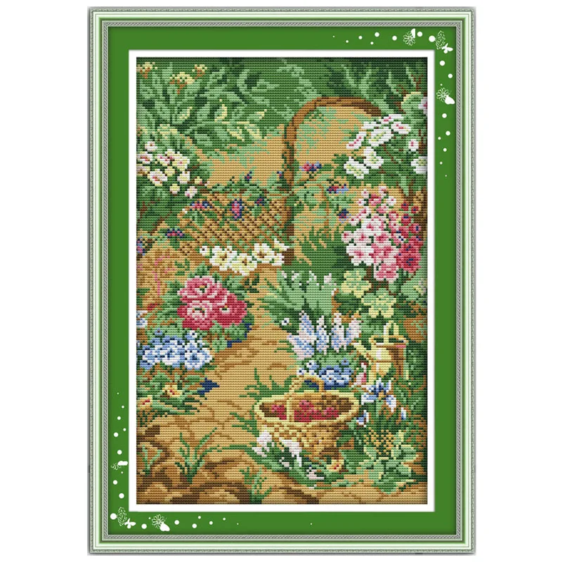 Garden Patterns Counted Cross Stitch DIY 11CT Printed 14CT Cross Stitch