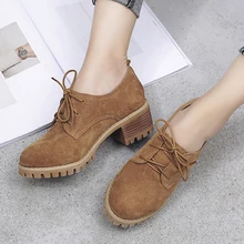 Teahoo/женские туфли-оксфорды из натуральной кожи в стиле ретро; женские туфли на плоской подошве со шнуровкой; женские лоферы с круглым носком на среднем каблуке; женская обувь на платформе