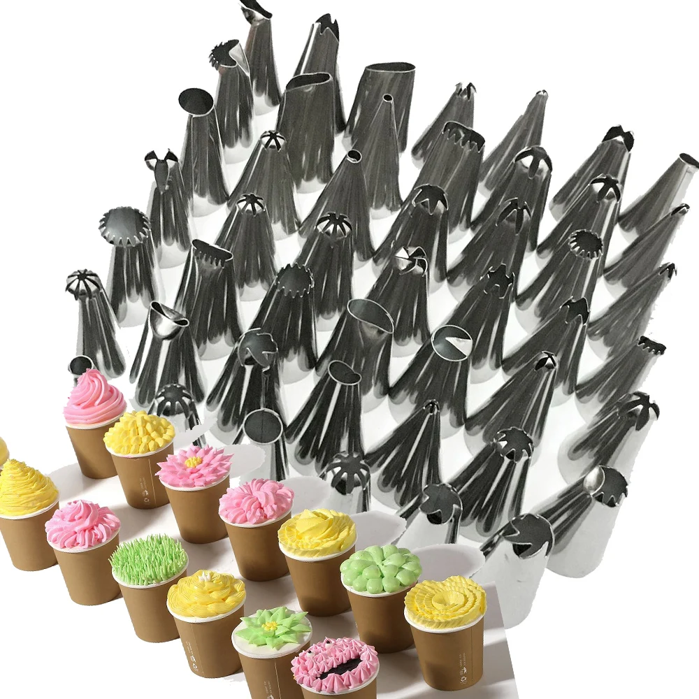 

Cake Decorating 48Pcs/set Good Quality Stainless steel Icing Piping Nozzles Pastry Tips Set Cake Baking Tools Accessories