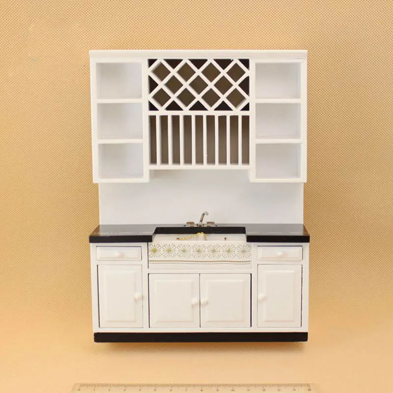 1:12 دمية أثاث لعبة لل دمى خشبية بيضاء مصغرة مجموعات بنات هدايا الأطفال دمى منزل نتظاهر اللعب المطبخ