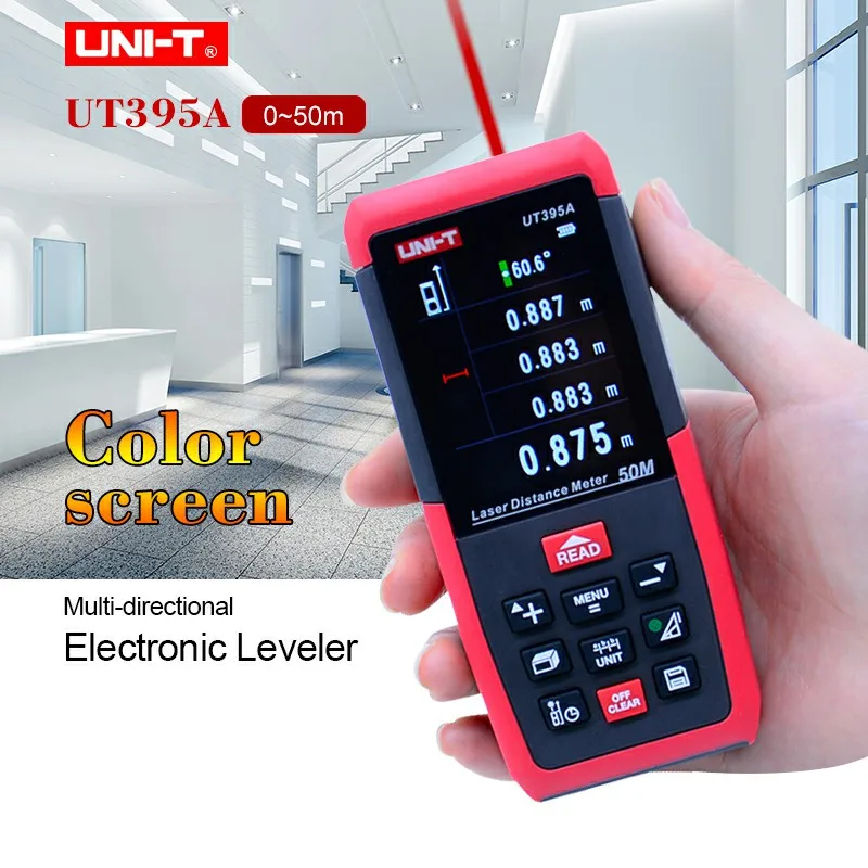 

UNI-T UT395A Laser Distance Meters 50m Range Finder with 2MP Lens Rangefinder Best Accuracy 2mm USB Data Export PC Software
