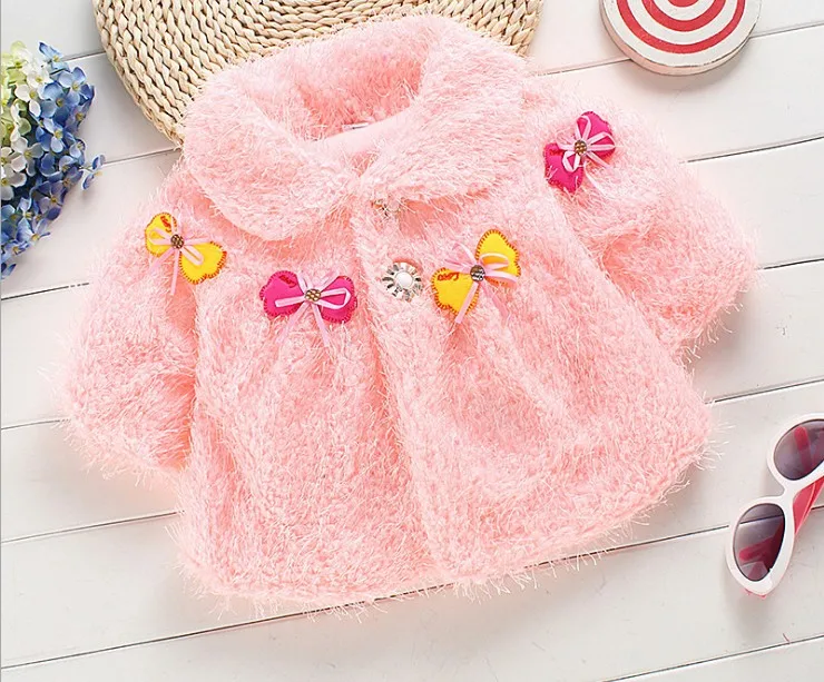 Г., новое Дешевое пальто высокого качества с цветами для маленьких девочек от 0 до 24 месяцев ME0043 - Цвет: Розовый